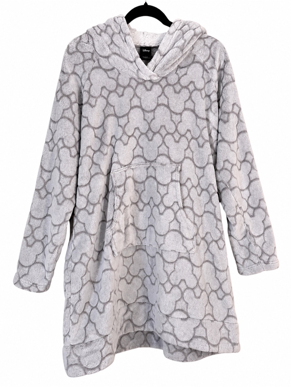 Disney Plush Hooded Sweater Pajama - Light Gray & Gray Mickey Print